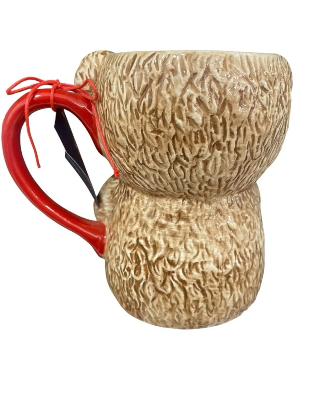 Liberty Home Red Bow Teddy Bear Drum Ceramic Mug - 26 ounces - NWT